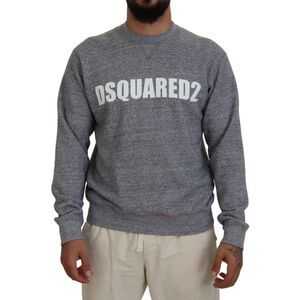 Dsquared² Gray Crystal Embellishment Men Pullover Men's Sweater